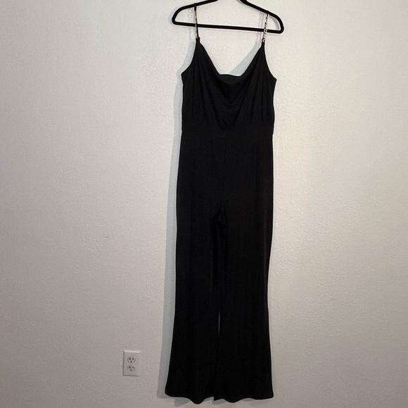 NWT Jason Wu Emmett black cowl neck jewel strap jumpsuit...